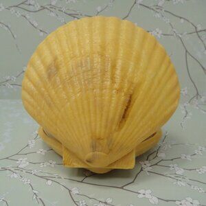 Vintage Jewelry Trinket Box  Seashell Engagement Ring Gift Shell Hinged Plastic